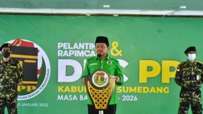 Pelantikan Pengurus Harian DPC PPP Sumedang periode 2021-2026 dan Rapimcam di Gedung Islamic Centre Sumedang, Minggu, (30/1/2022)