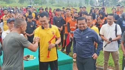 HUT Yonif Raider 301/PKS ke 75, Polres Sumedang Bersama Yonif 301/PKS Lakukan Olahraga Bersama